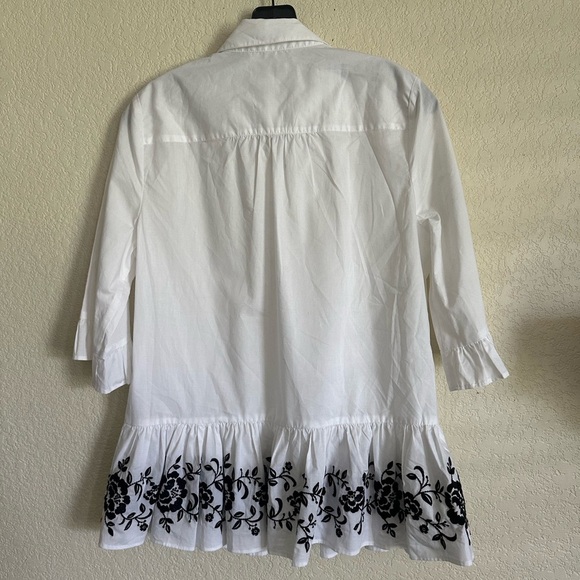 Kate Spade Broome Street Short Sleeve Embroidered Top Size XS NWOT - Picture 3 of 4
